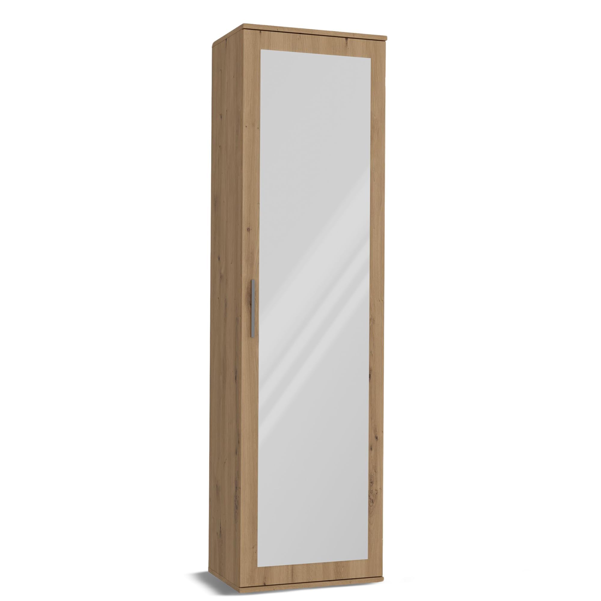 WHATSIZE ENTERPRISE - Modern Entryway Hall Single Wardrobe with Drawers Storage Coat Rack, Shoe Storage, Hanging Hooks Cabinet Contemporary Bedroom Hallway, Mudroom, or Foyer Furniture Artisan