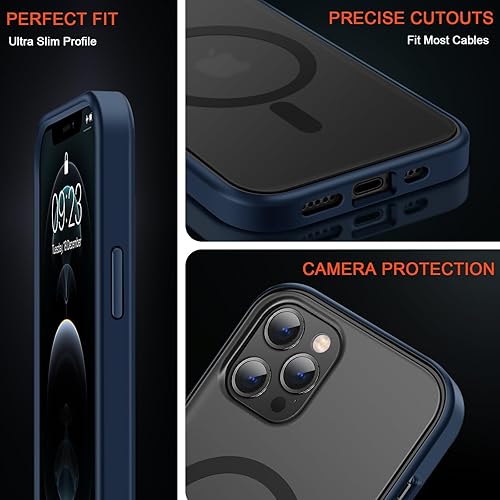 Miniatura 6 de TENDLIN MagSafe - Funda magnética compatible con iPhone 12 iPhone 12 Pro MagSafe translúcida mate con parte trasera dura de silicona suave, cómoda