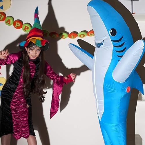 Miniatura 7 de Disfraces inflables de Halloween para adultos, disfraz de tiburón inflable para Halloween, regalo de cumpleaños, fiesta de juego