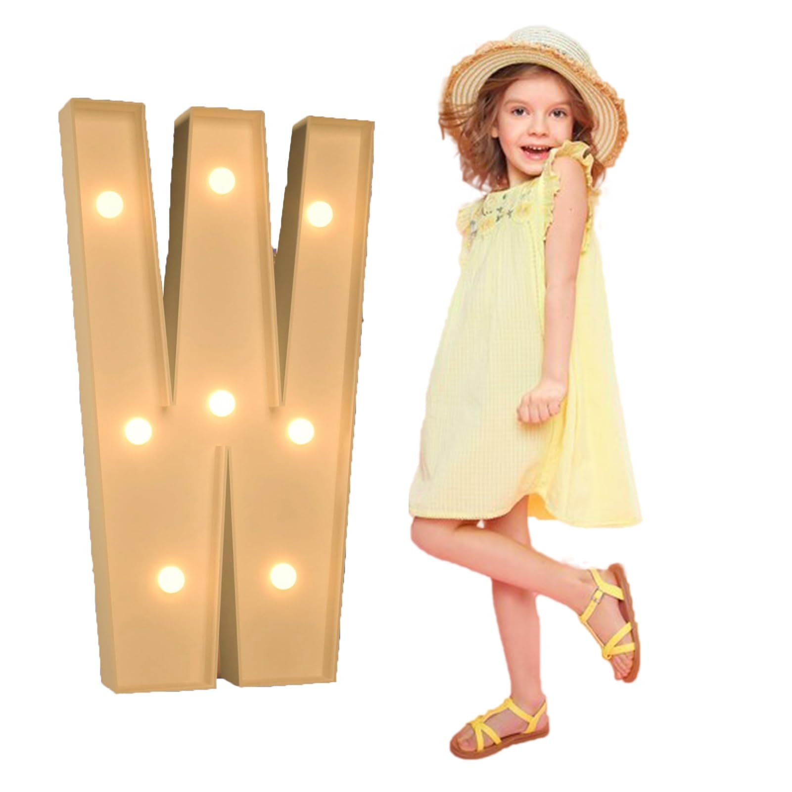 3ft Splicing Letters Light DIY Giant Letters For Baby Shower Birthday Party Backdrop Decorations For Prom Party Bar Birthday Family Christmas Valentin’s Day Anniversary Holiday(Color:Letters W,Size:3.
