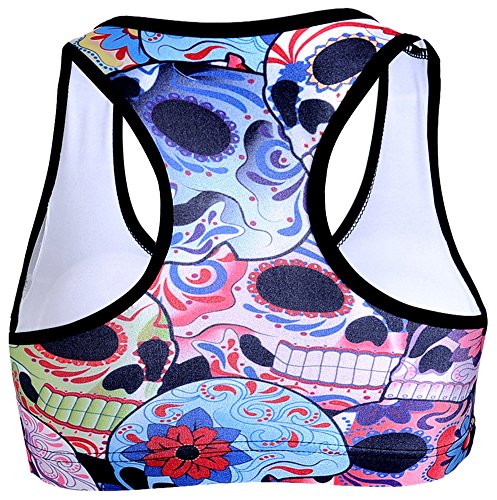 Image of Sister Amy Women's Aerobics Gym Dance Yoga Vest Printed Sports Bra Top Vest
