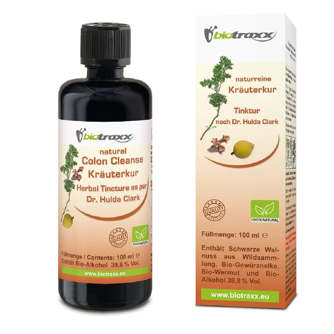 Biotraxx Hulda Clark GanzeKur con nuez negra, clavo, ajenjo