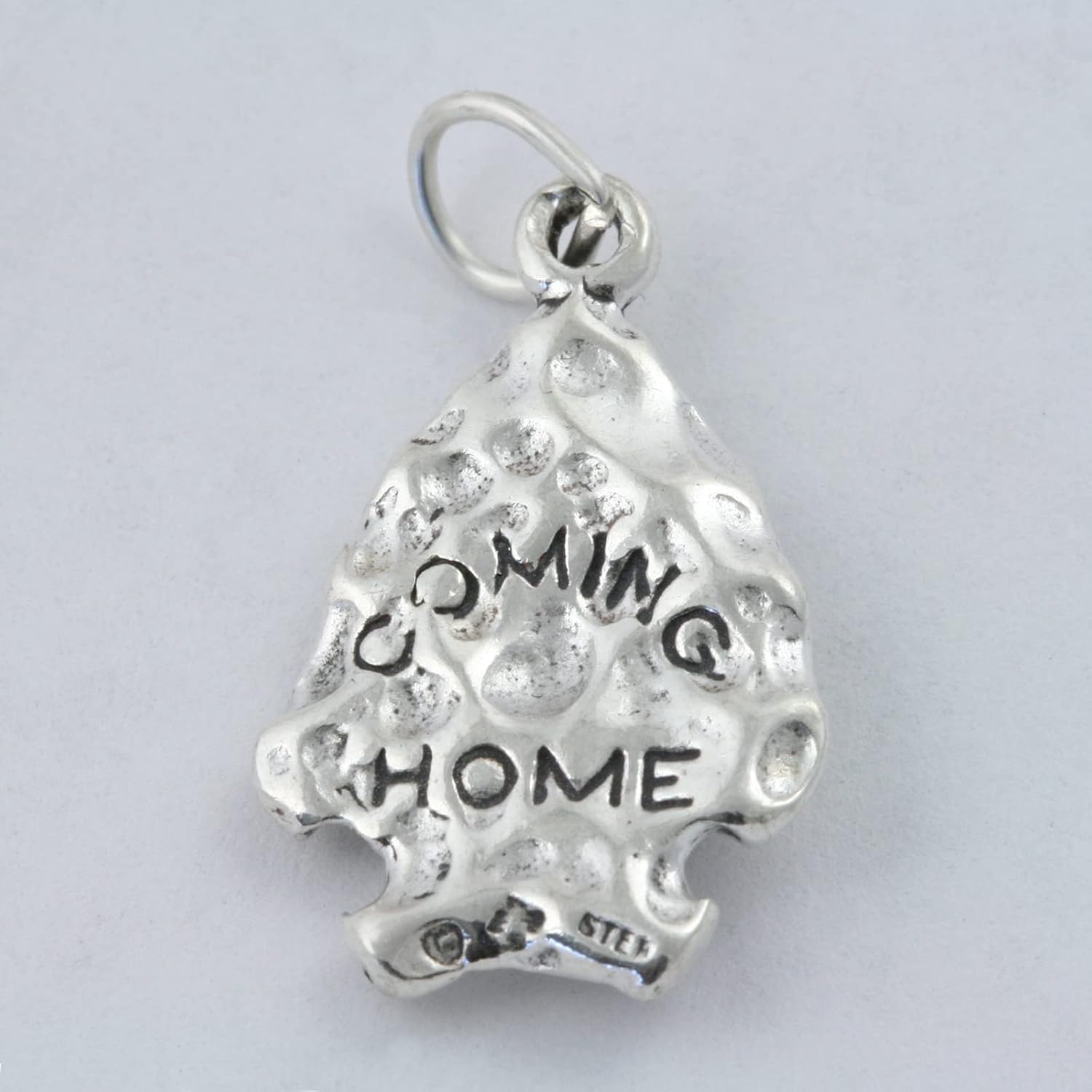 TI Howling Wolf on Native American Arrowhead 3D 925 Solid Sterling Silver Charm Pendant Bracelet Jewelry Making Supply