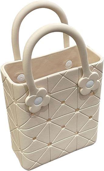 Rubber Tote Bag Small Beach Bag Waterproof Travel Beach Tote Outdoor Washable Mini Bags Open Portable Handbag
