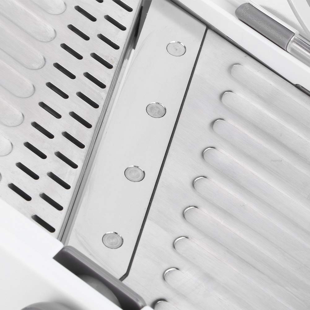 Mandoline Gemüsehobel, 30×14cm Verstellbar Edelstahl Gemüseschneider Manuell für Obst Gemüse Kartoffeln Tomaten Zwiebeln Käse Salate