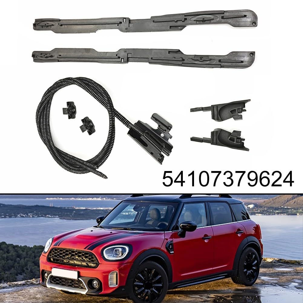 Schiebedach-Reparaturset für MINI Cooper F56, F55, Clubman F54 & Countryman F60 (2014-2026) – OEM 54107379624, Antriebskomponenten Kit, ABS + Metall, Schwarz, Behebt Defekte & Geräusche