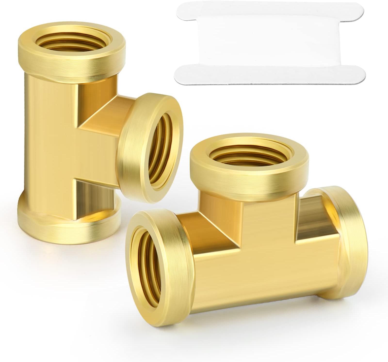 Amazon.com: ChillWaves Brass Pipe Fitting, Tee 3/8" x 3/8" x 3/8" NPT ...