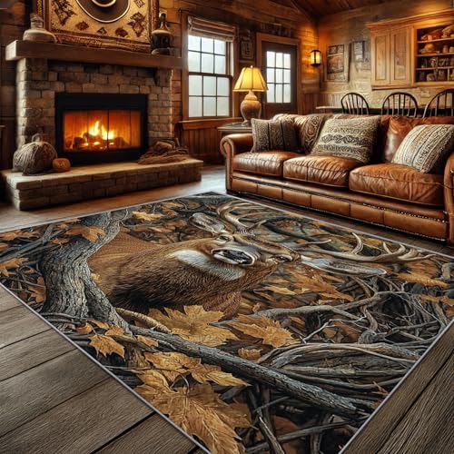 Aquailis Deer Rugs for Bedroom - 8x10 Rug, Hunting Rug