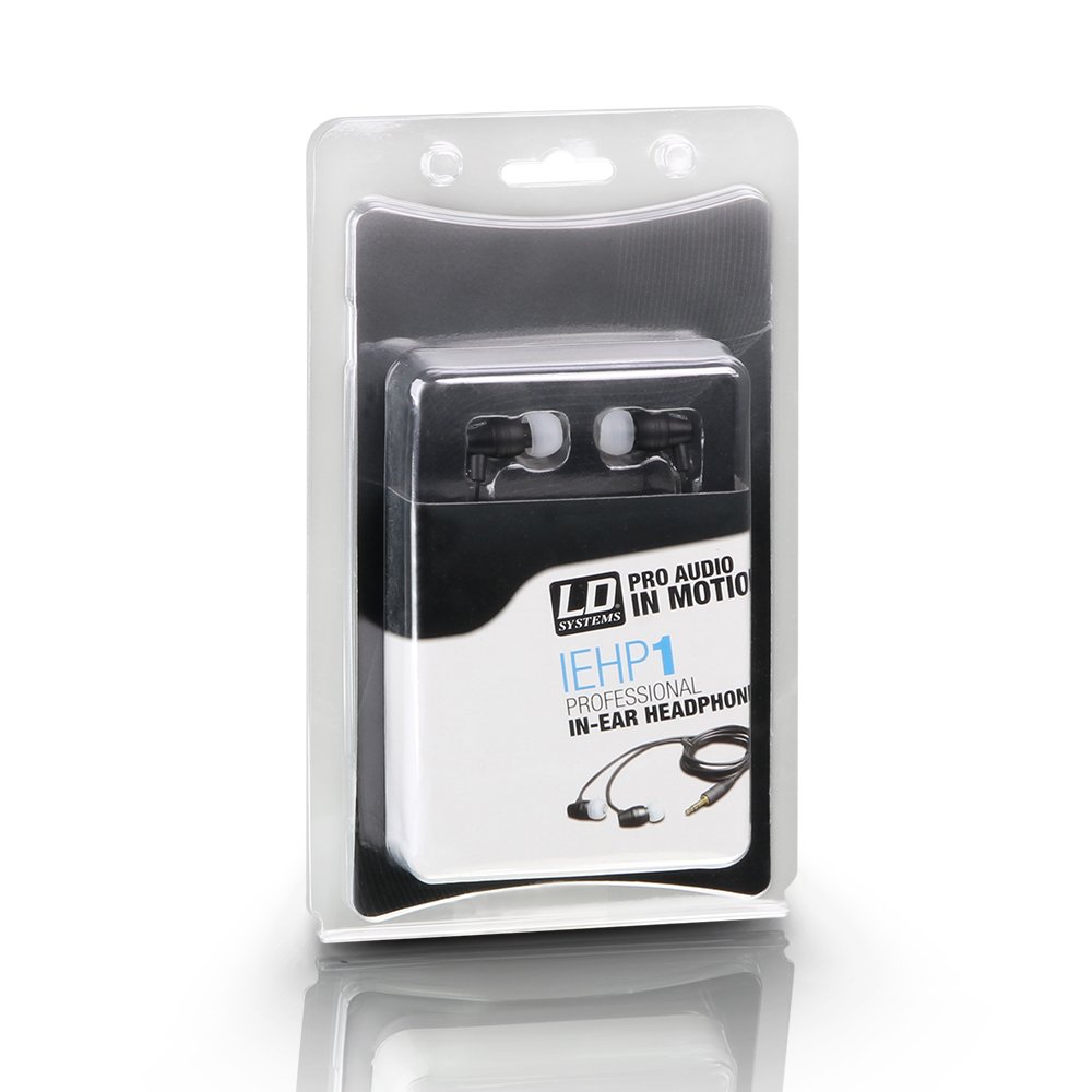 LD Systems IEHP 1 - Professioneller In-Ear-Kopfhörer mit Kabel, 1,5m, schwarz