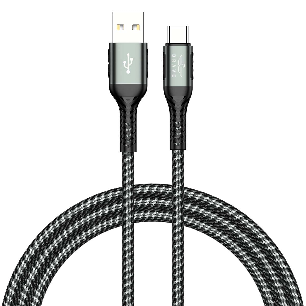 BRAVE30W USB Type C Braided Data Cable 3.1A Fast Charging Charger For Huawei P40 USB C Phone Data Wire Cord For Xiaomi Mi Samsung (1.2M, USB to C 30W,) (Black)