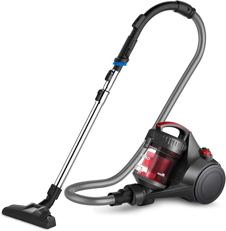 Bagless Canister Vacuum Cleaner, Lightweight Vacuum for Home, Red | NEN110D WhirlWind, Lightweight, Power Suction, ≤82 dBA. HEPA, 2.5L Dust Container, 2-in-1 Vac for Hard Floors, Carpets