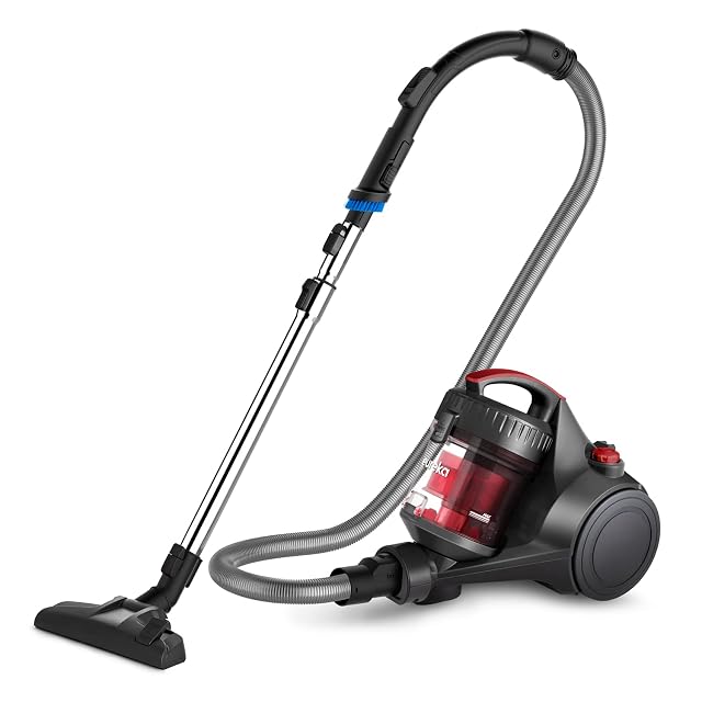 Eureka Bagless Canister Vacuum Cleaner Lightweight Vac for Carpets and Hard Floors Red Whirlwind NEN110D