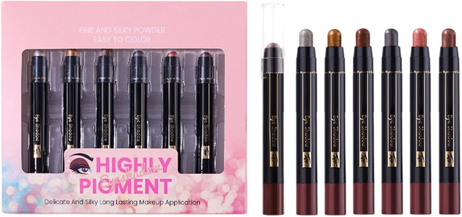 Eyeshadow Stick | Eyeshadow Pen,6 Piece Highlighter Long-Lasting Waterproof for Makeup Pencil Cosmetics Woman Personal Care Beauty Date Party