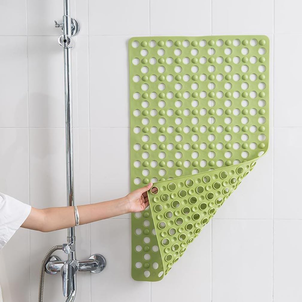 Moderne Antirutschmatte für Dusche, Sicherheits Duschmatte rutschfest, Weiche Komfort Matte mit Ablauflöchern, Schnell Trocknend PVC​ für Nassbereiche und Badewanne,C,57x88cm/22x35in