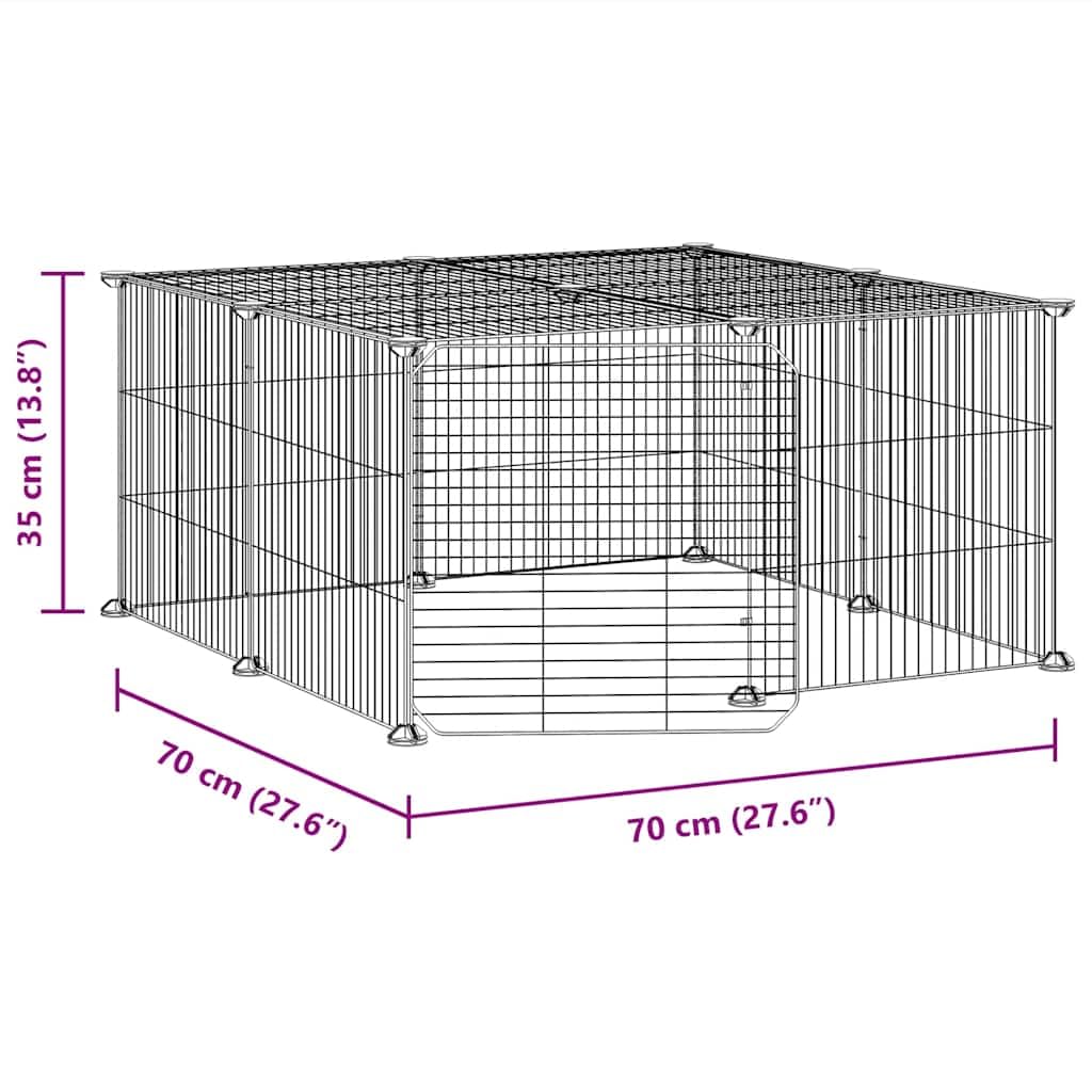 Mangloder 12 Pezzi Gabbia per Animali Domestici con Porta in Acciaio Verniciato a Polvere Pannelli 35x35cm Modularmente Espandibile per Conigli porcellini d'India Criceti Interni ed Esterni