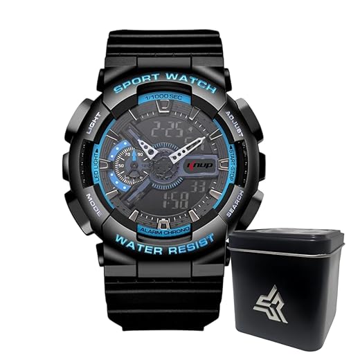 Relógio Masculino Digital Tático Militar Esportivo SW35 Sport Shock Tatico Prova D'água Com LED I Relógio Militar Resistente Tático para Homens I Relógio Tático para Homens Esportivo à Prova D'água I Relógio KP-SW35 com Mostrador Analógico Digital e com Luz Led Noturna I Relógio Masculino com Cronômetro Data e Função de Alarme