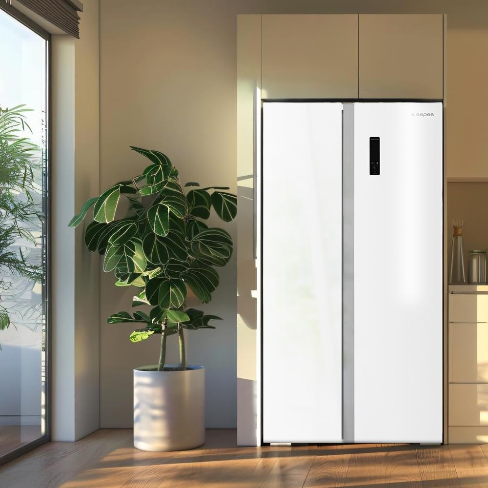 Aspes Frigorífico Americano Blanco, 2 Puertas. AA18901ENF, Capacidad 442 Litros, No Frost, Multi Air Flow, 39 dB, Puerta Única Dirección, Apertura con Tirador, Clase E