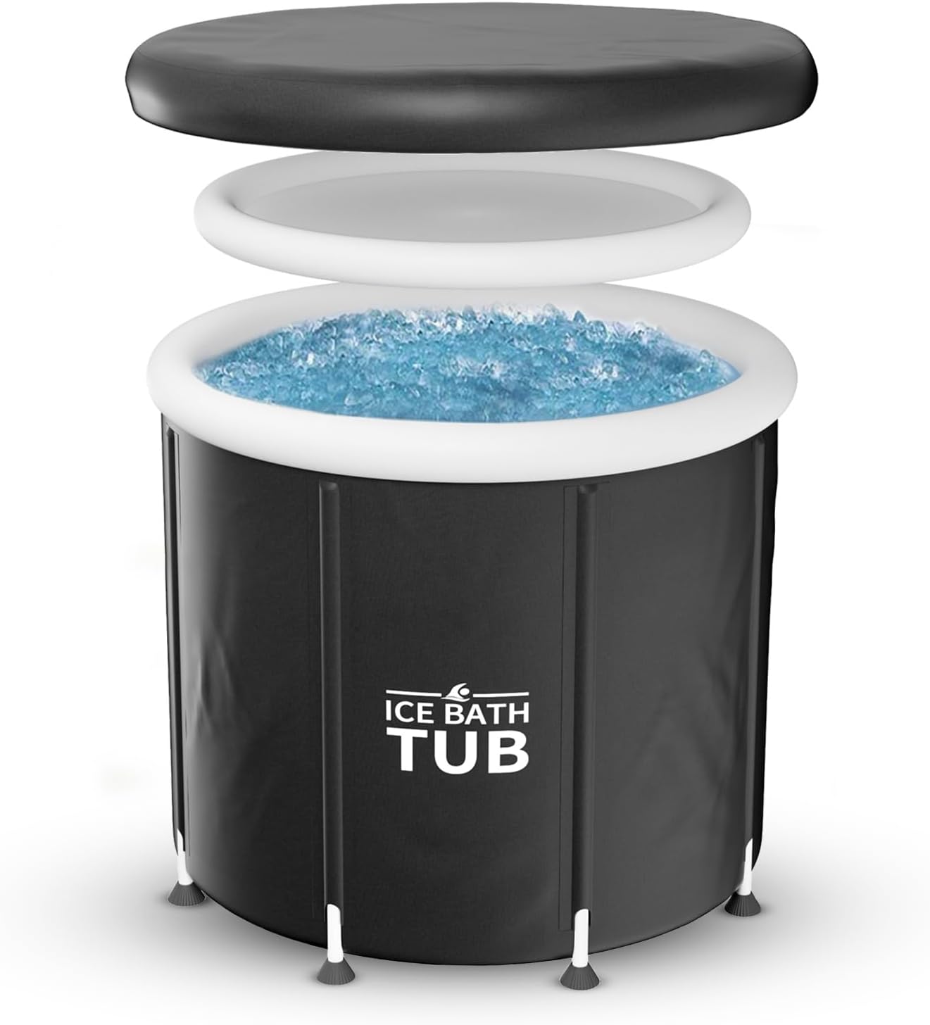 Oeaear Ice Bath Tub For Athletes, Large Outdoor Ice Bath With Lid, Cold