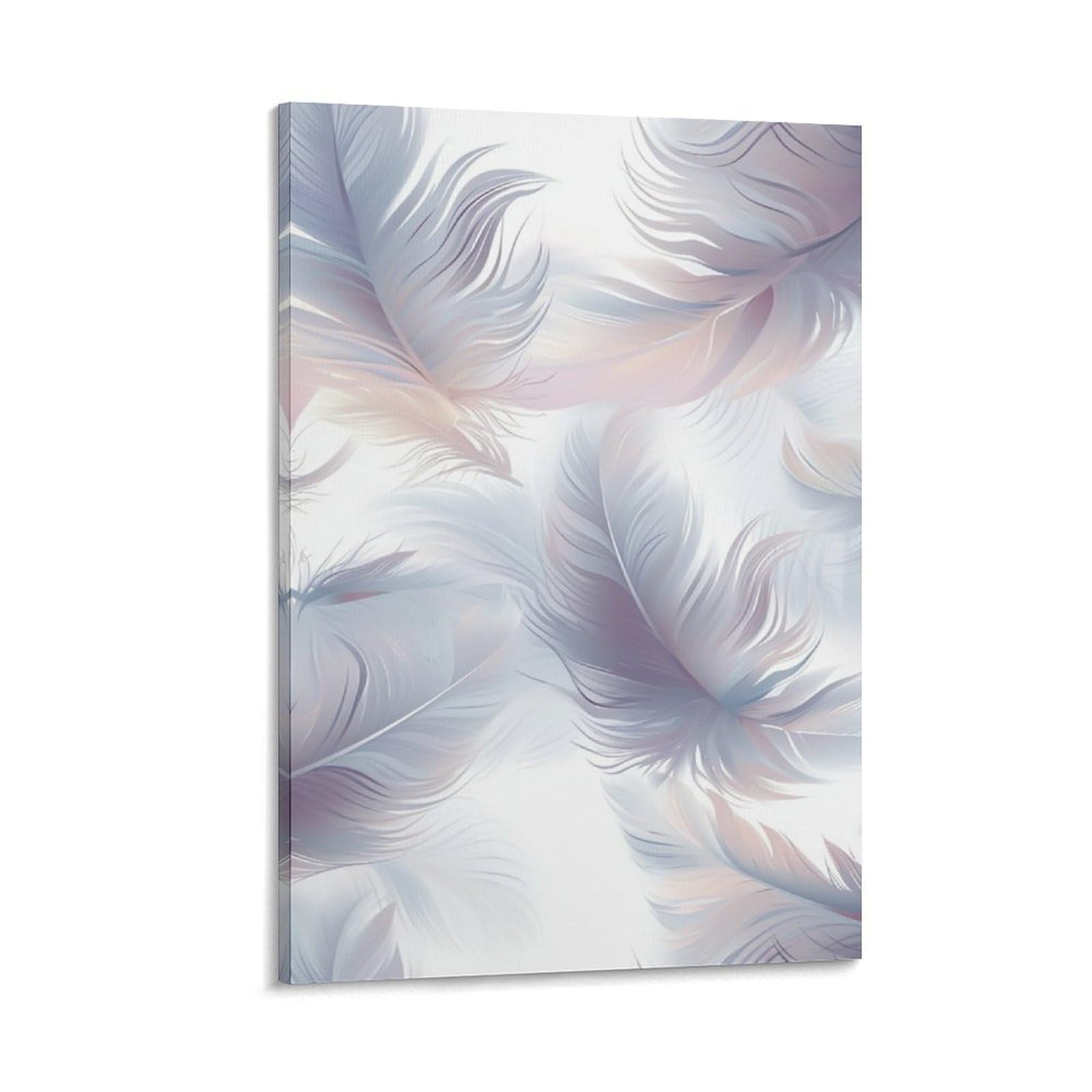 DHBANEIOK Artistic Feather Canvas Wall Art Customised Personalised Photo on Canvas for Bedroom Room Picture Digitally Printed 12x18inch(30x45cm)