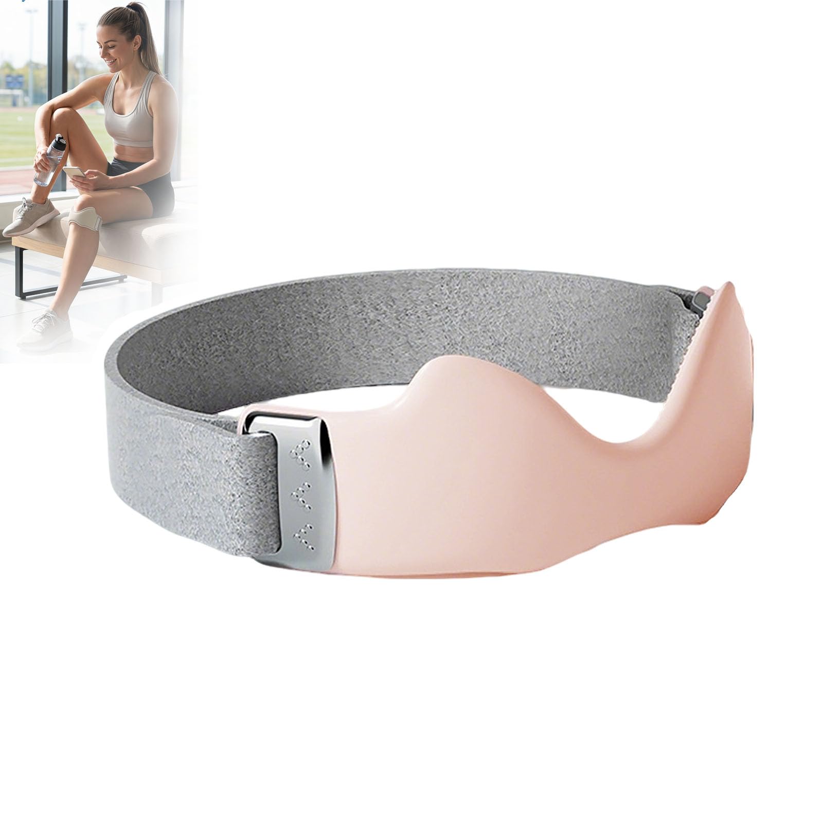 Precision Strap, Patella Knee Strap with Silicone Support Pad for Running & Sports, Adjustable Non-Slip Breathable Knee Support Band for Men & Women (Pink)