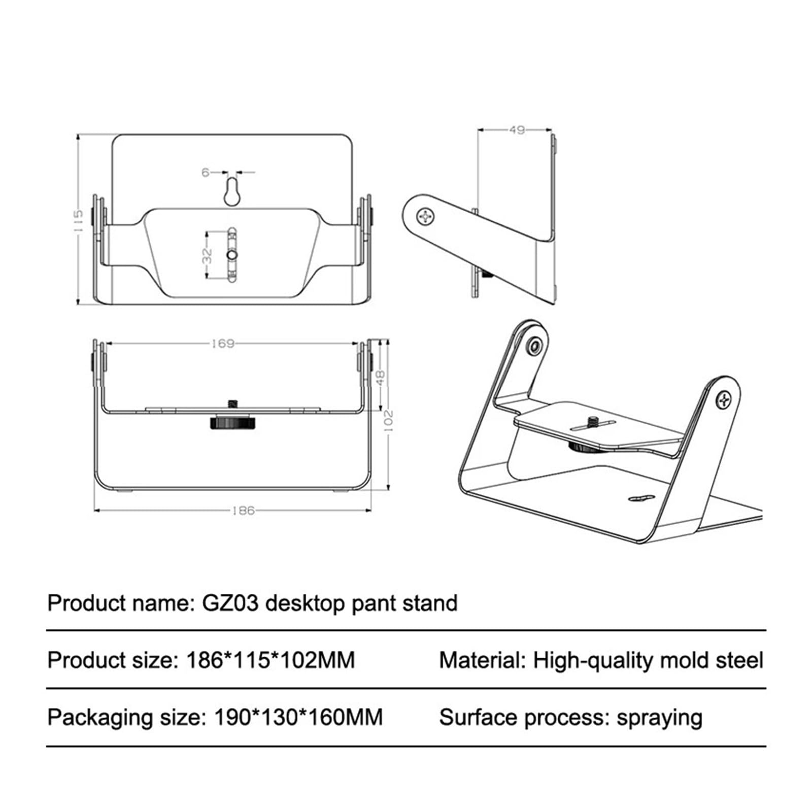 Compatibile con Xiaomi, compatibile con la staffa for proiettore XGIMI | Staffa for proiettore in metallo, supporto da scrivania a parete for soffitto, vestibilità universale regolabile