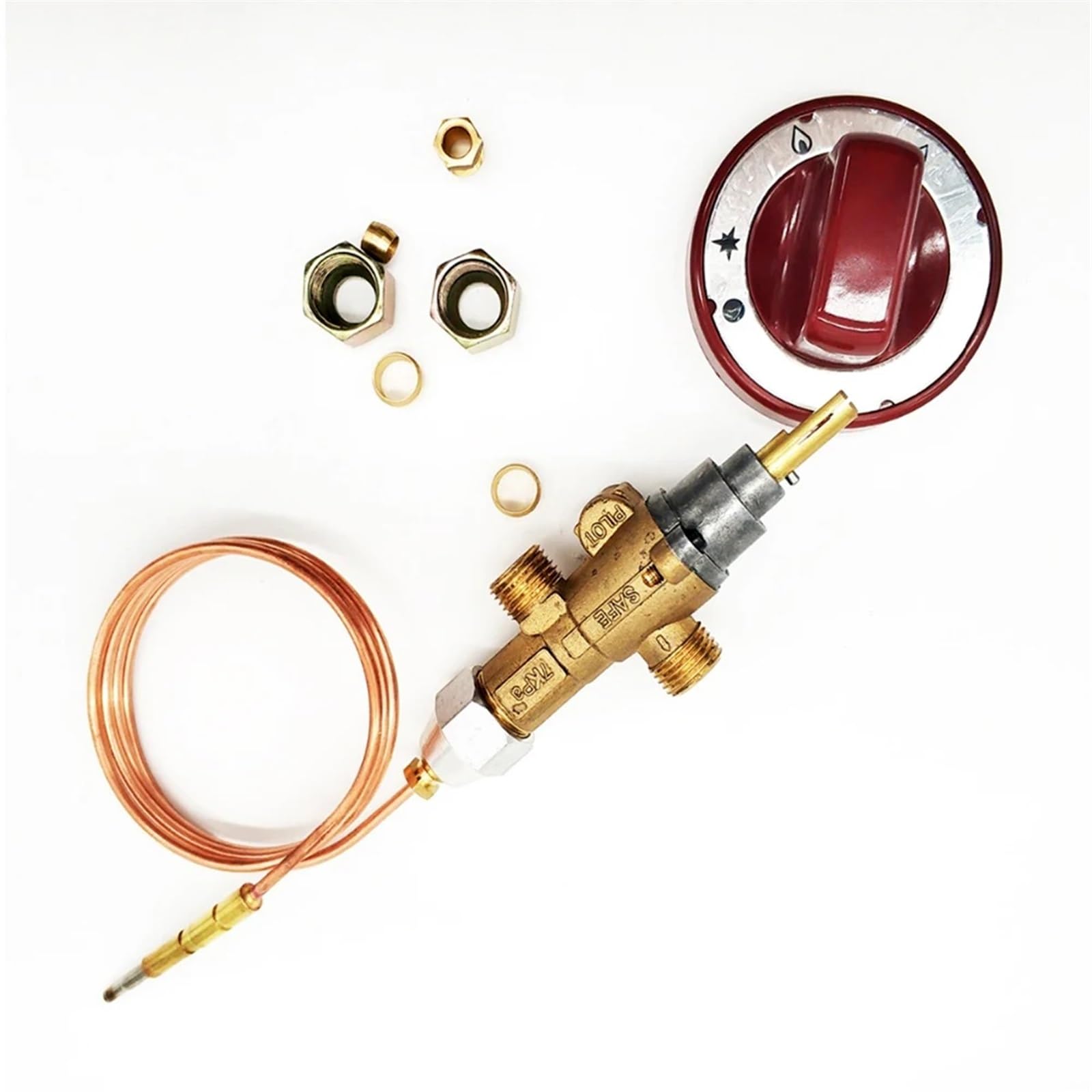 Équipement de cuisine for restauration d'hôtels, vanne à gaz en laiton haute puissance 60000 BTU avec bouton de commande et thermocouple, accessoires de cuisine
