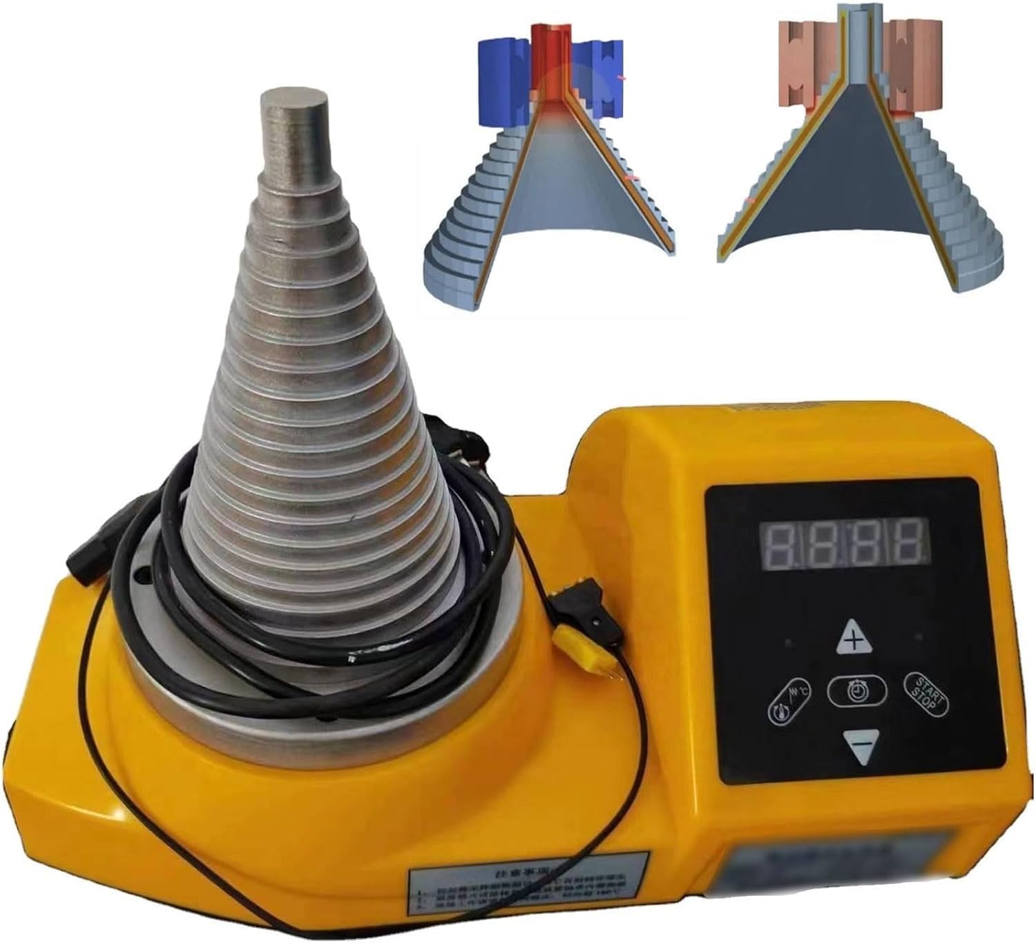 KJZQXYX 220v Bearing Heater Cone Style, 2000W Tower Bearing Induction Heater,Digital Display Coil Heater, Cone Inductor Heating Equipment, for Gear