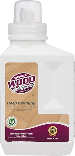 SIMPLEX FLOORS Removedor de manchas de limpieza profunda para suelos de madera sin rayas, suelos de madera dura, parquets de madera y pisos de SIMPLEX FLOORS Removedor de manchas de limpieza profunda para suelos de madera sin rayas, suelos de madera dura, parquets de madera y pisos de