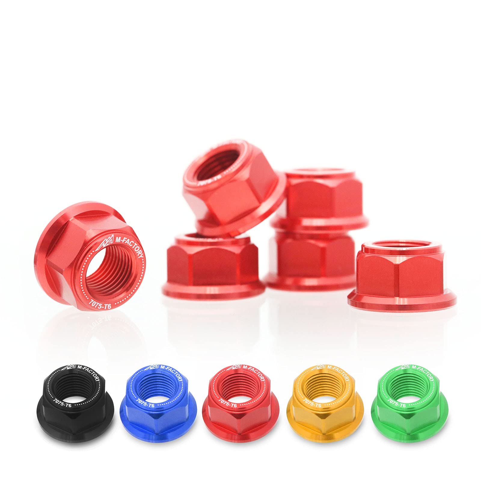 MC MOTOPARTS Red CNC Racing Rear Sprocket Nuts Compatible with YZF
