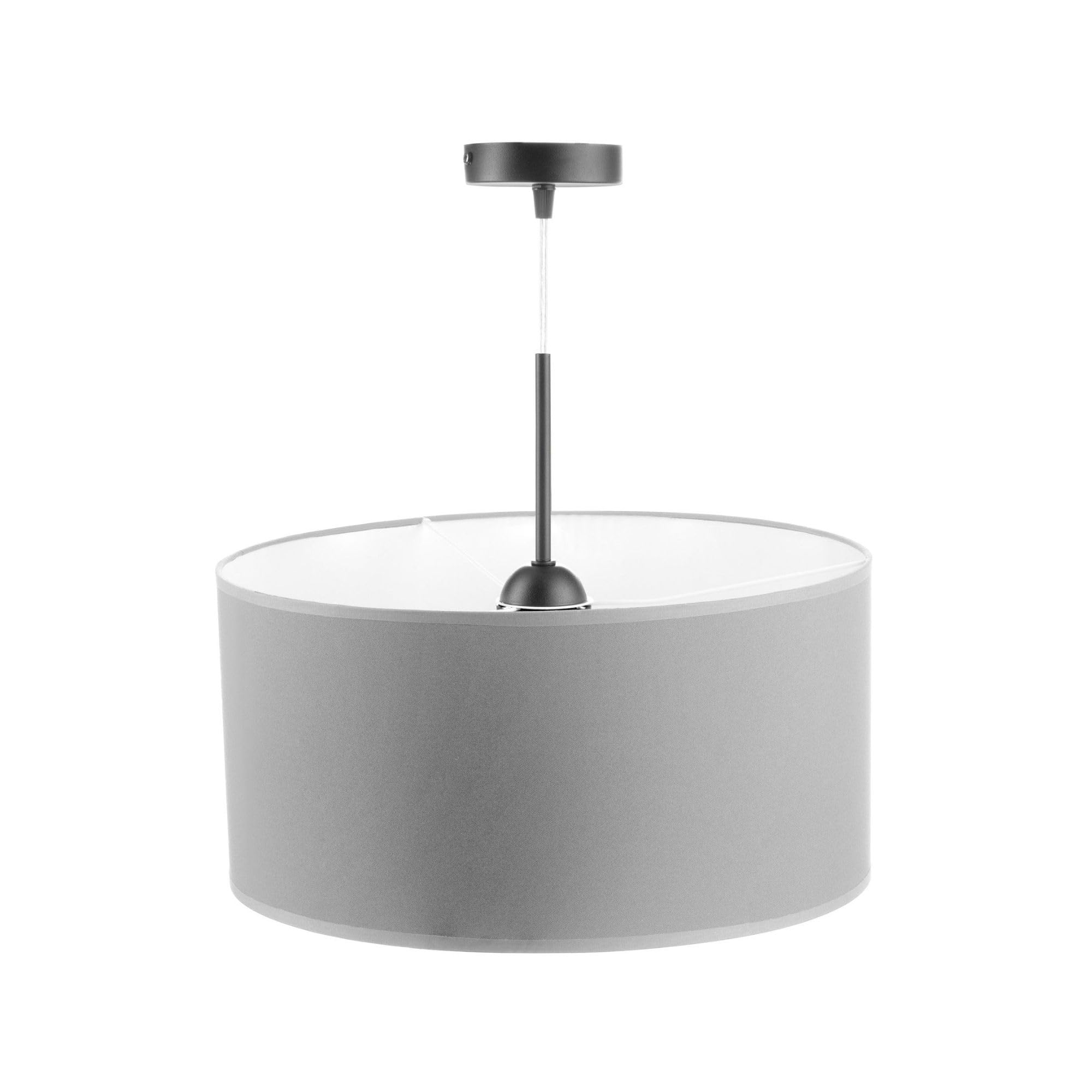 Luminaria - Lampara Colgante con Rosca E27 de 60 W máx. Lámpara de Techo Ideal para Decoración de Interiores Estilo Moderno y Elegante (Bombilla no incluida) (Gris)