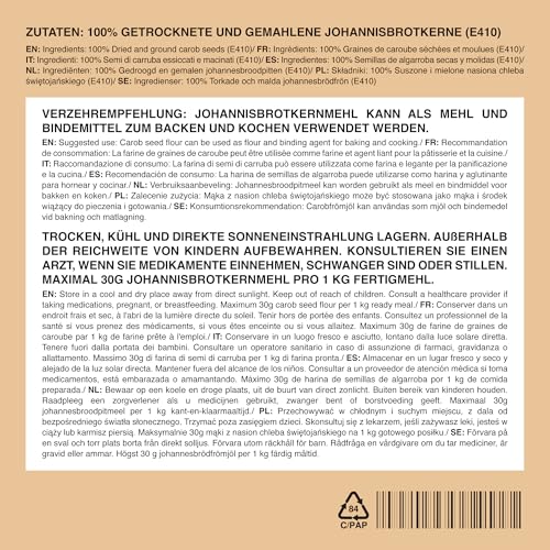 IDDA Herbal Johannisbrotkernmehl E410 125g, natürliches Verdickungsmittel, Viskosität 3000 CPS