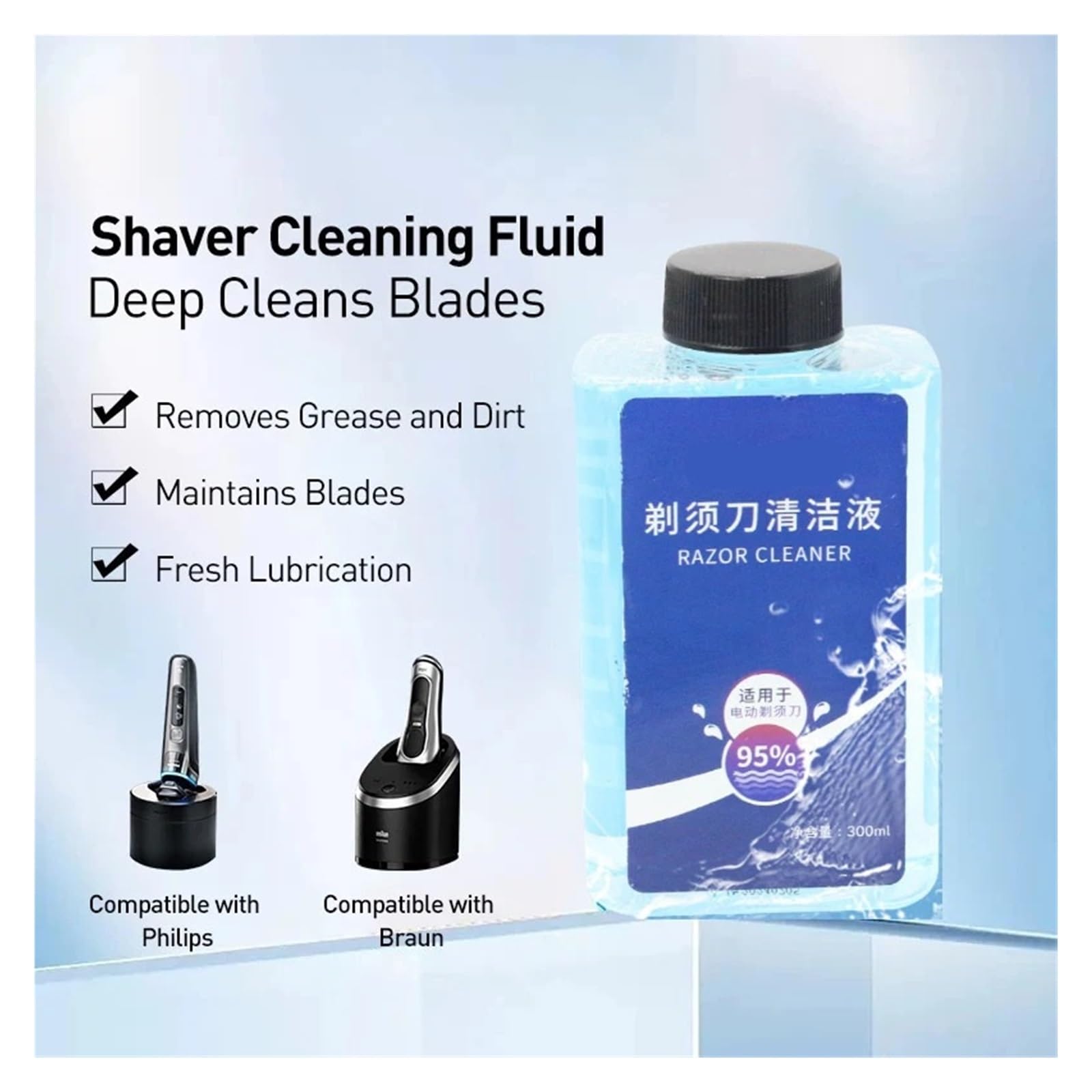 Płyn do czyszczenia golarki elektrycznej 300 ml kompatybilny z Philips SmartClean
