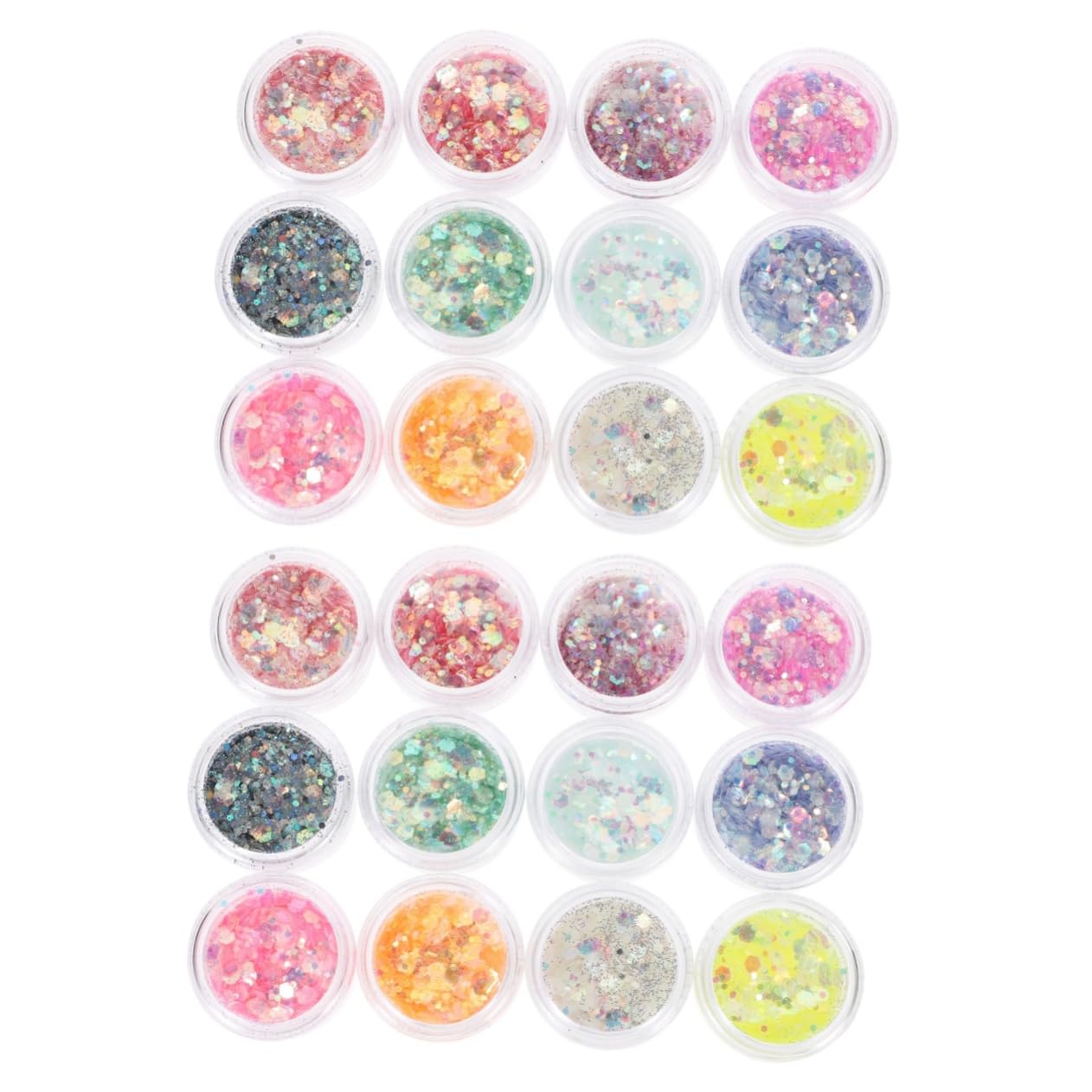 Didiseaon 24 Scatole Glitter Nail Paillettes Bagliore Di Trucco Liquido Ombretto Liquido Acrilico Unghie Manicure Paillettes Festival Accessori Festival Trucco Trucco Degli Occhi Smalto Di