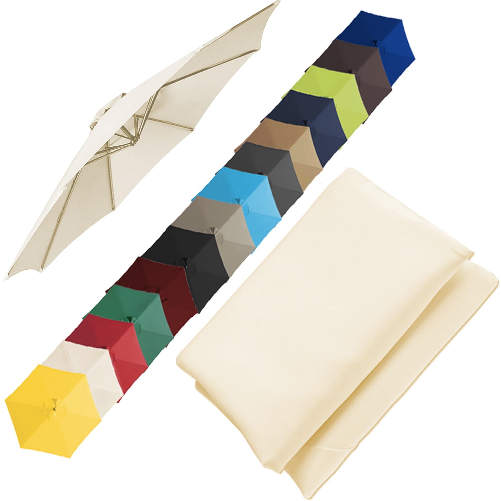 Replacement Canopy Top, Patio Umbrella Replacement Cloth, Garden Canopy Cover Replacement Cover For 200cm(6.5')-6 Arms 270cm(8.8')-6 Arms 270cm(8.8')-8 Arms 300cm(9.8')-6 Arms 300cm(9.8')-8 Arms(Color