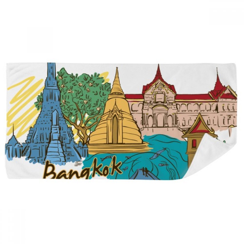 Serviette de bain Thaïlande Bangkok Aquarelle le choix idéal contre l'irritation