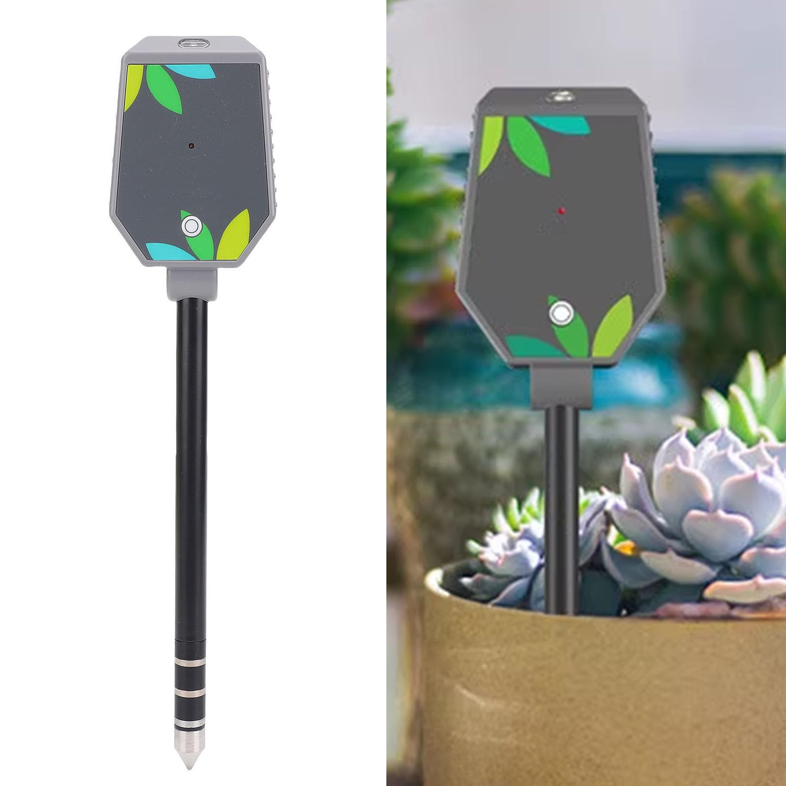 Bewinner 8 en 1 Probador de Suelo Bluetooth, Temperatura de PH Digital de la Temperatura del Sol Fertilidad Ambiental y Medidor de Suelo con Pantalla LCD para Plantas en Interiores