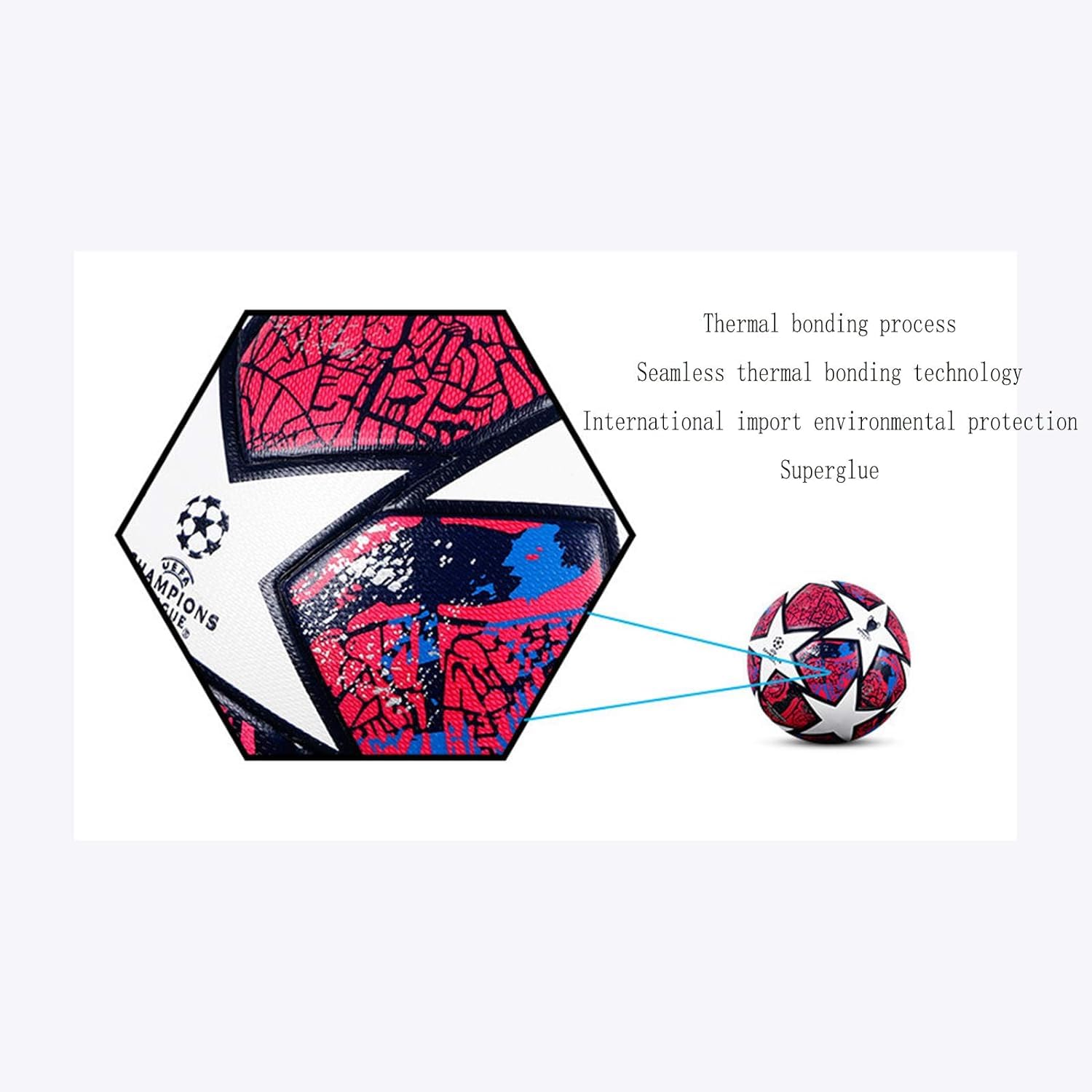 Balón de fútbol de la liga, tamaño 5, juego de fútbol para amantes de la pelota de fútbol, sorpresa de cumpleaños, tamaño estándar 5