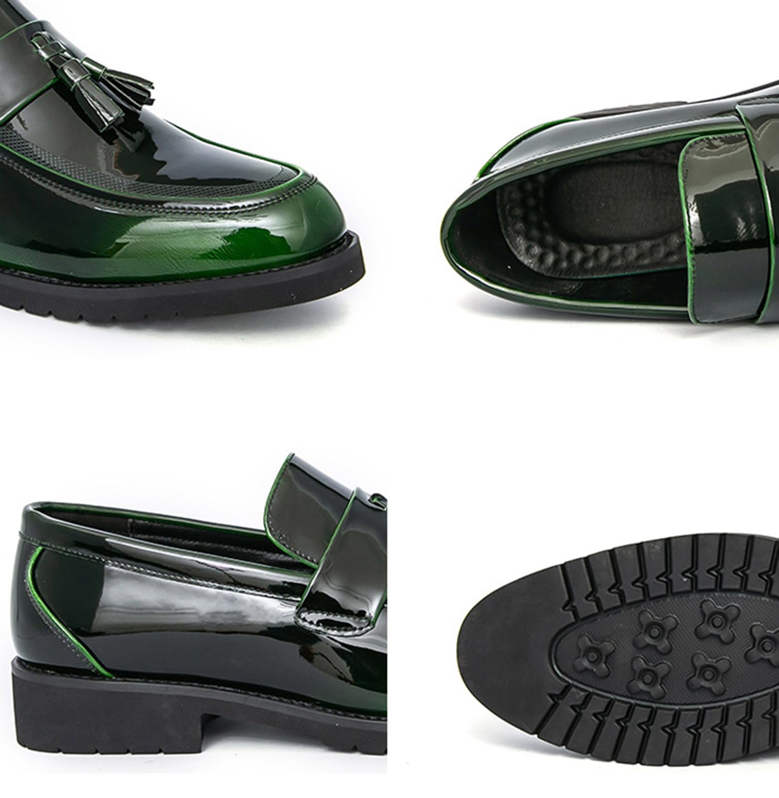 Mocasines Casuales de Charol para Hombres con borlas, Zapatos de Vestir sin Cordones para Bodas, Fiestas y Negocios