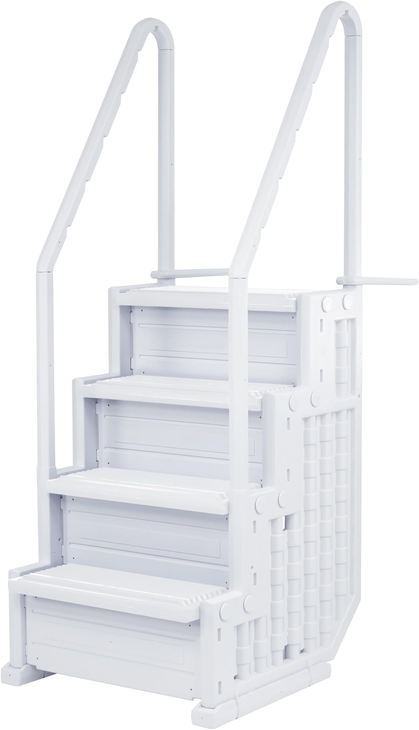 Aqua Select Everest in Pool Steps | White | for Above Ground Swimming Pools | Can Mount to Decks 48'' to 54'' H | Safety Stairs Capacity Up to 350 Pounds