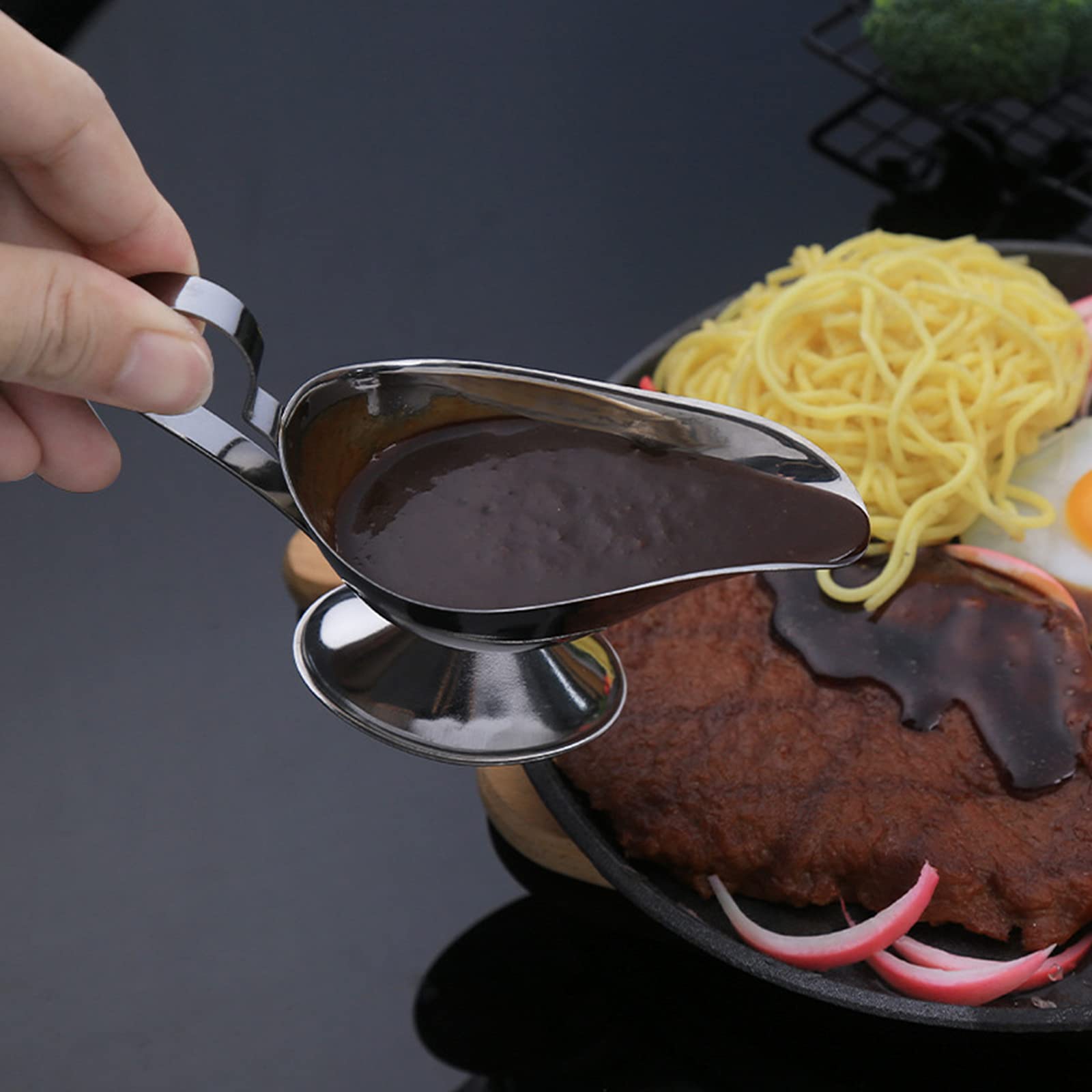 Salsiere In Acciaio Inox - Set 3 Pezzi, Per Salse E Zuppe - Foto 5