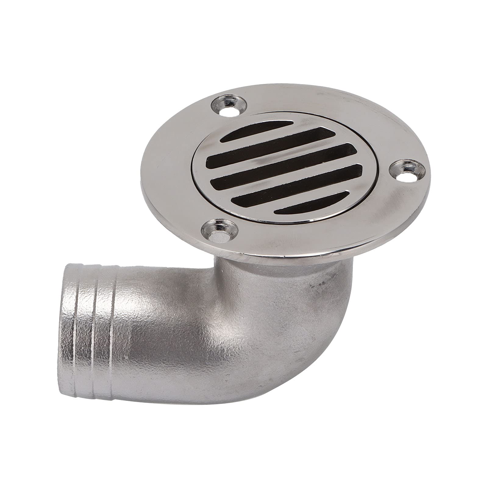 Tissting 1.5in OD Boat Deck Drain 90 Degree Deck Drain Plumbing Fittings 316 Stainless Steel Floor Deck Drain Scuppers Cover for Boats, Yachts, Marine