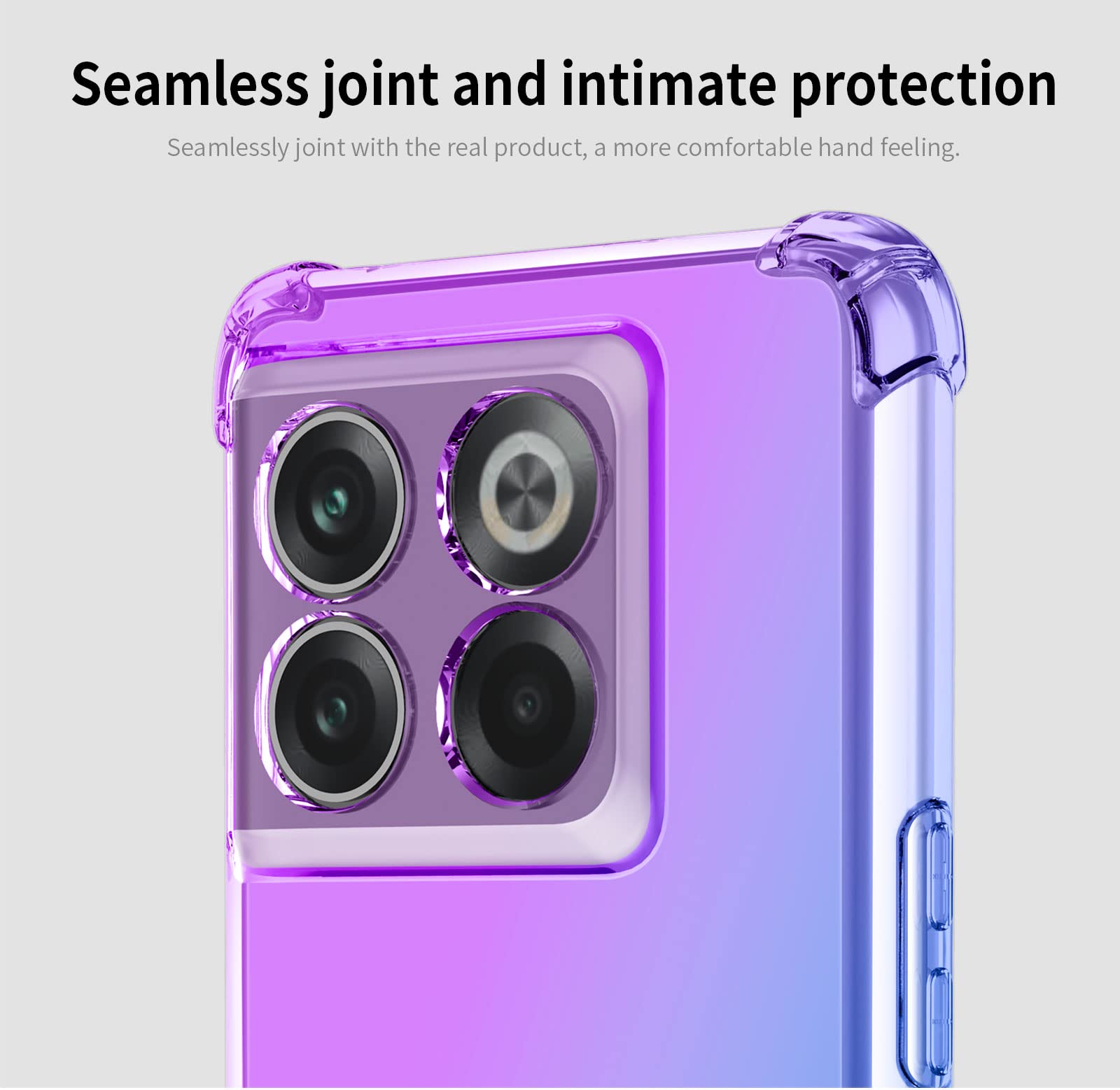 Custodia HAOYE Per OnePlus 10T 5F Con Brillantini | Cover Morbida Effetto Marmo Blu | Antiurdo Sottile - 3