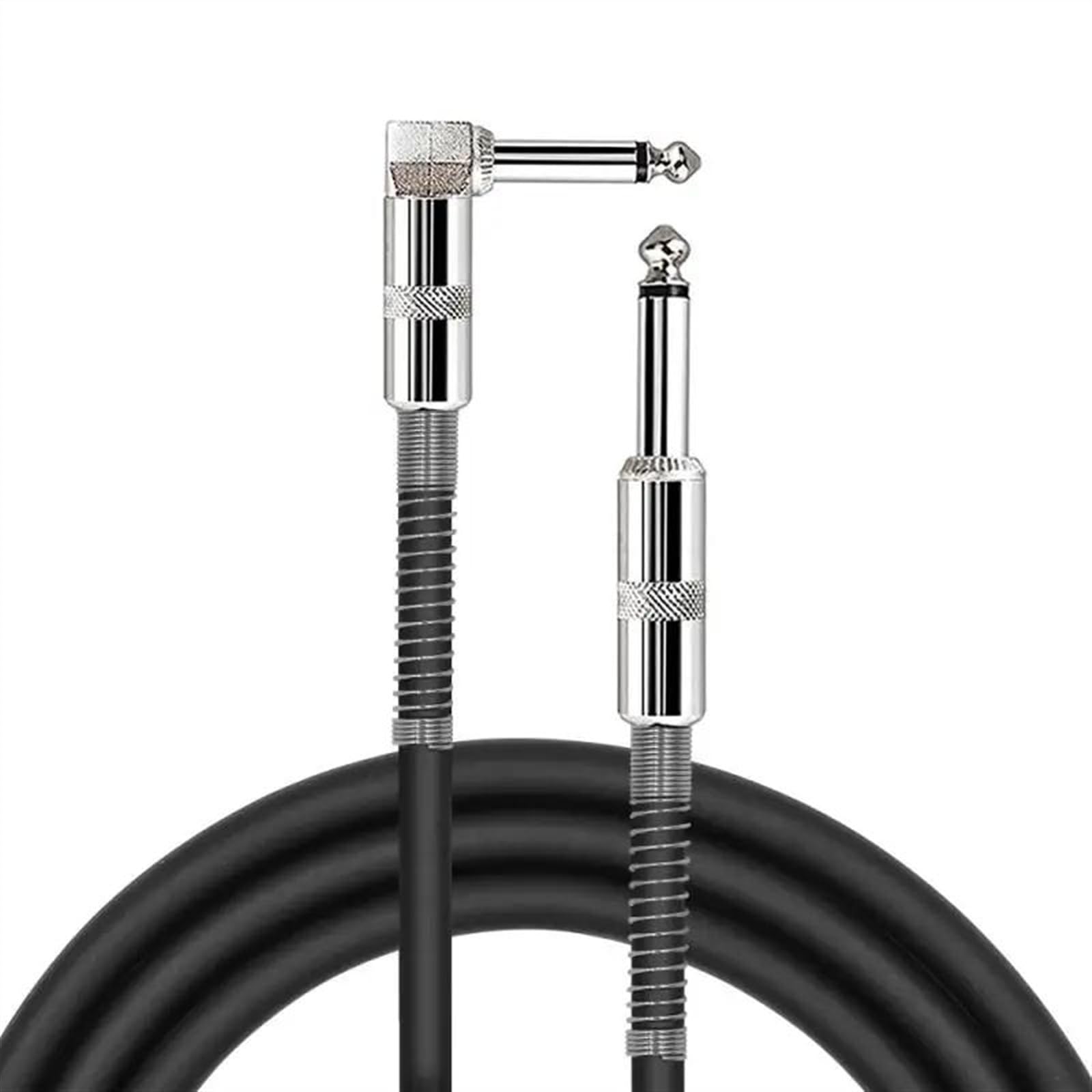 Cable de interconexión de audio Cable de guitarra ángulo recto a macho, 6,5mm, OFC, negro, longitudes múltiples(5m)