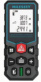 Trena Laser Digital Profissional, Fita Métrica Digital a Laser, Medidor Digital de Distância, Área, Volume, Ângulos e Nível. Modelo X5 de 40, 50, 60, 80, 100 m de Alcance (Precisão ±2 mm)
