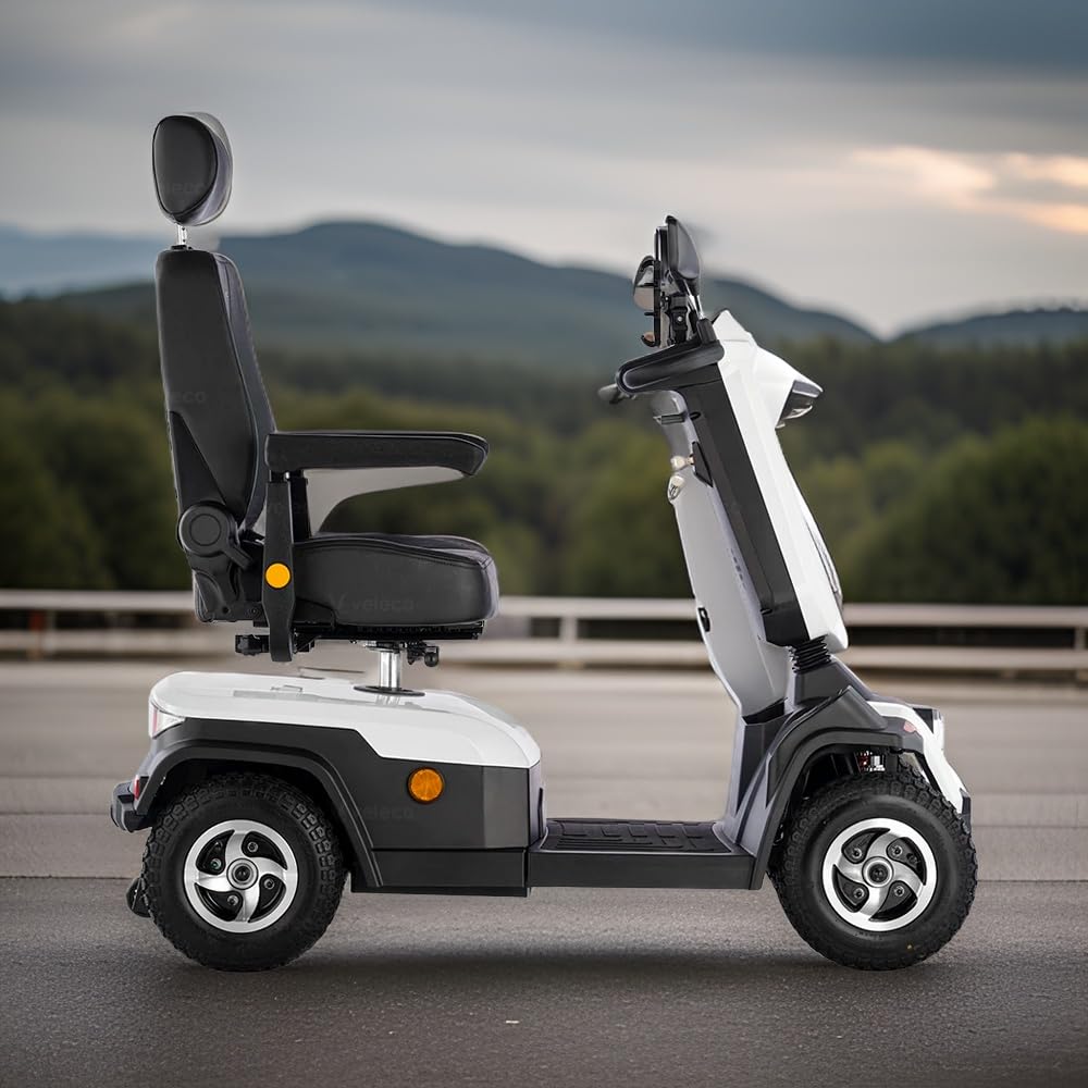Veleco SHARPY Cómodo dispositivo de movilidad con asiento giratorio tipo capitán (BLANCO)