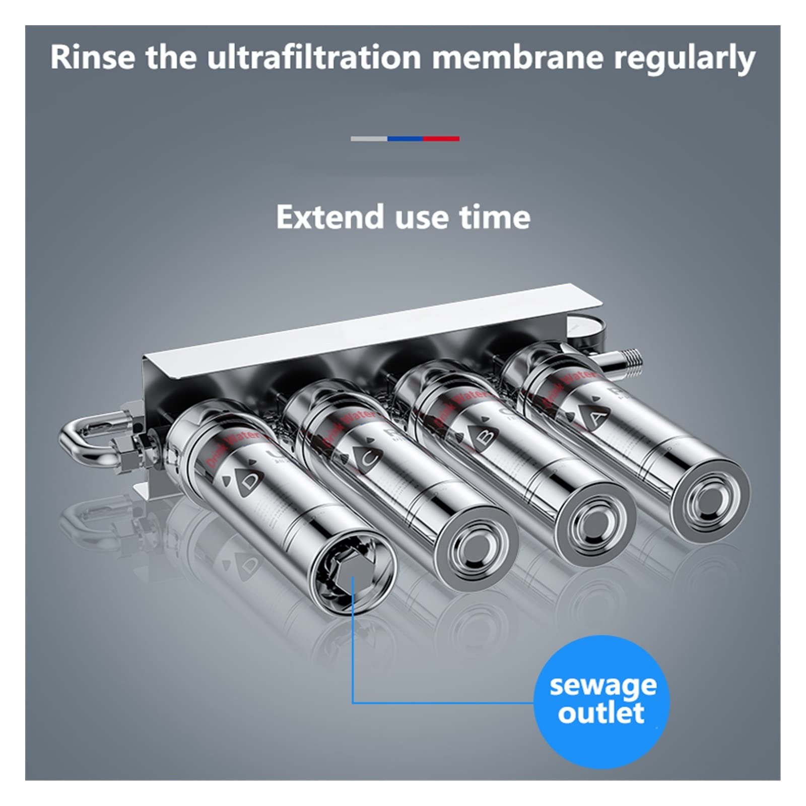 Filtro Acqua, Depuratore d'acqua a grande flusso for ultrafiltrazione sotto il lavello con rubinetto Bevanda diretta in acciaio inossidabile