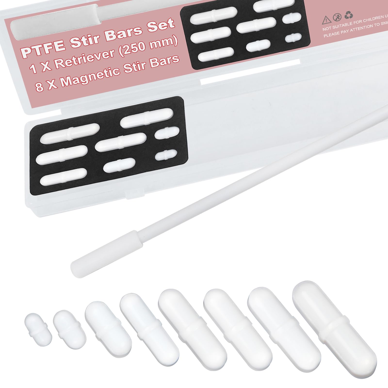 PTFE Magnetic Stir Bars - Set of 8 -8