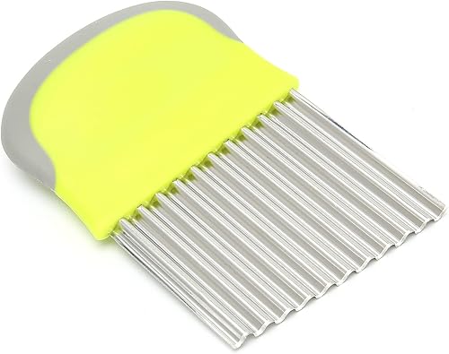 Miniatura 9 de Crinkle Cutter, Stainless Steel Cutting Tool French Fry Cutter Wavy Chopper for Potatoes Carrot Chips and Fruits Vegetable