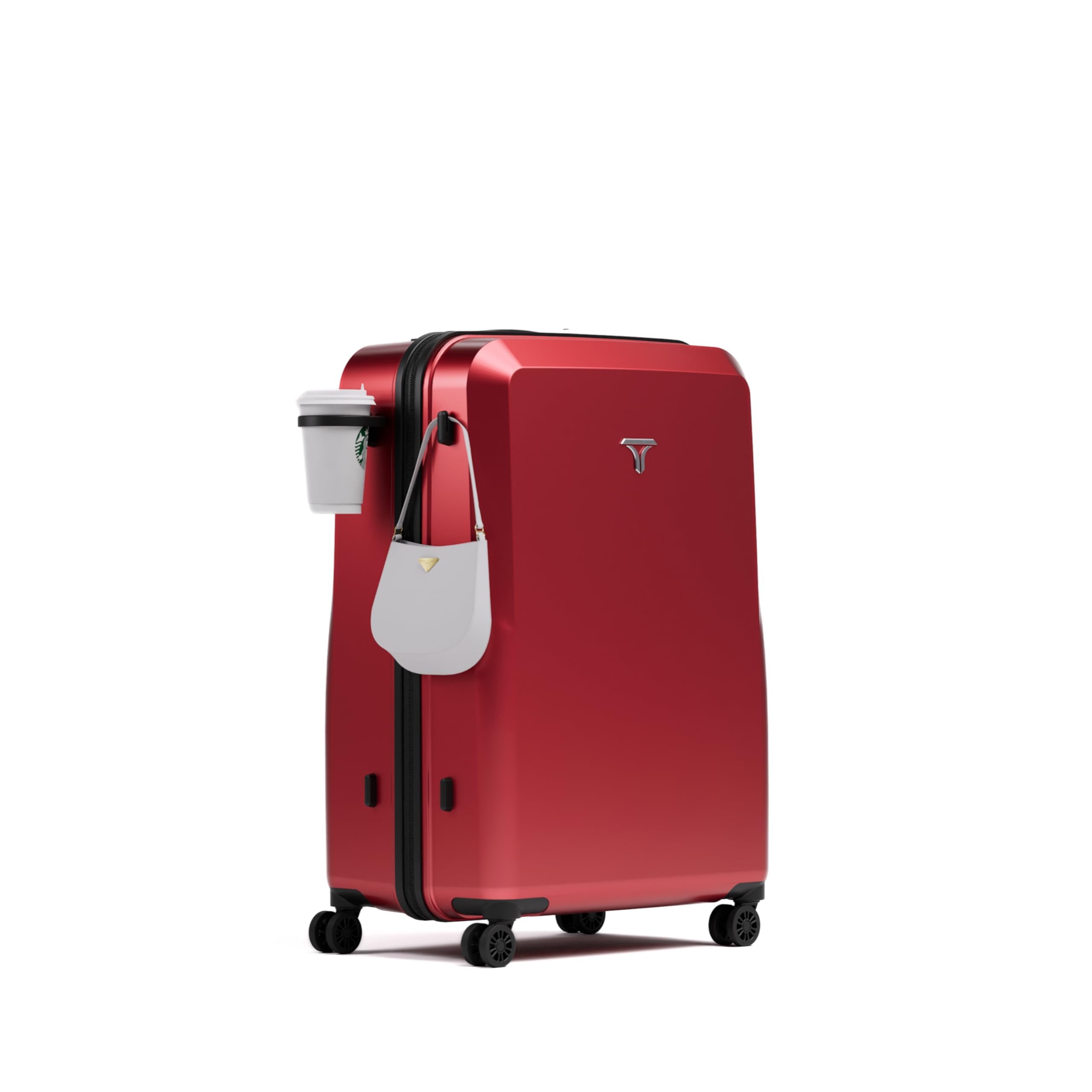 Check-in Large (75cm) Trolley Bag, Combination Lock, Cup Holder, 8 Smooth Wheels, ABS Hooks, Polycarbonate Hard-Shell (Check-in Large, Blood)-image-34