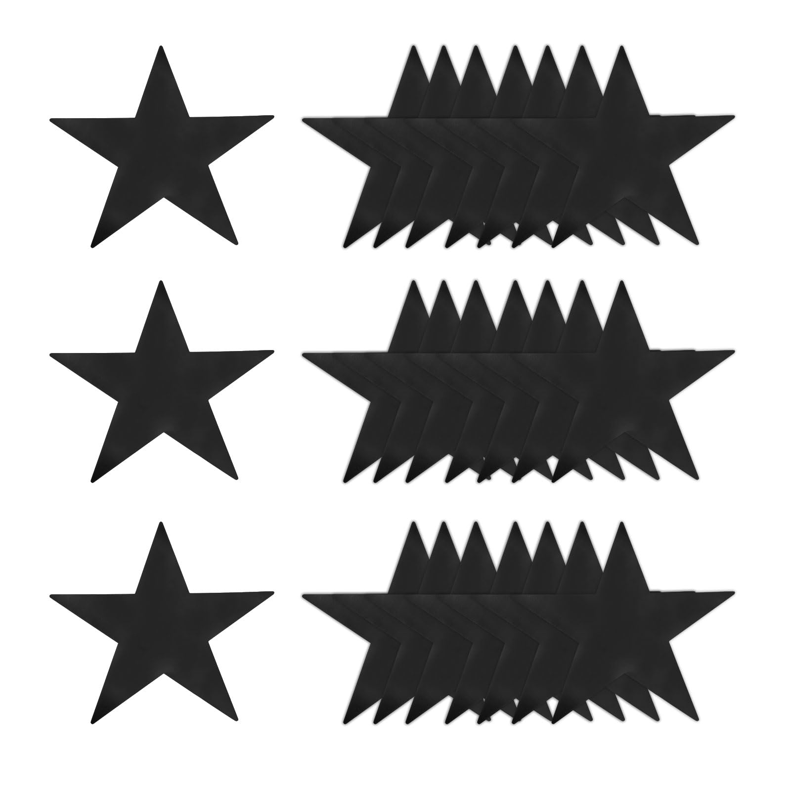 sourcing map Black Stars Cutouts Decoration, 48 Pcs 6" Double Printed Paper Stars Cutout Confetti Cardboard Stars Decorations for Bulletin Board Wall Classroom Party